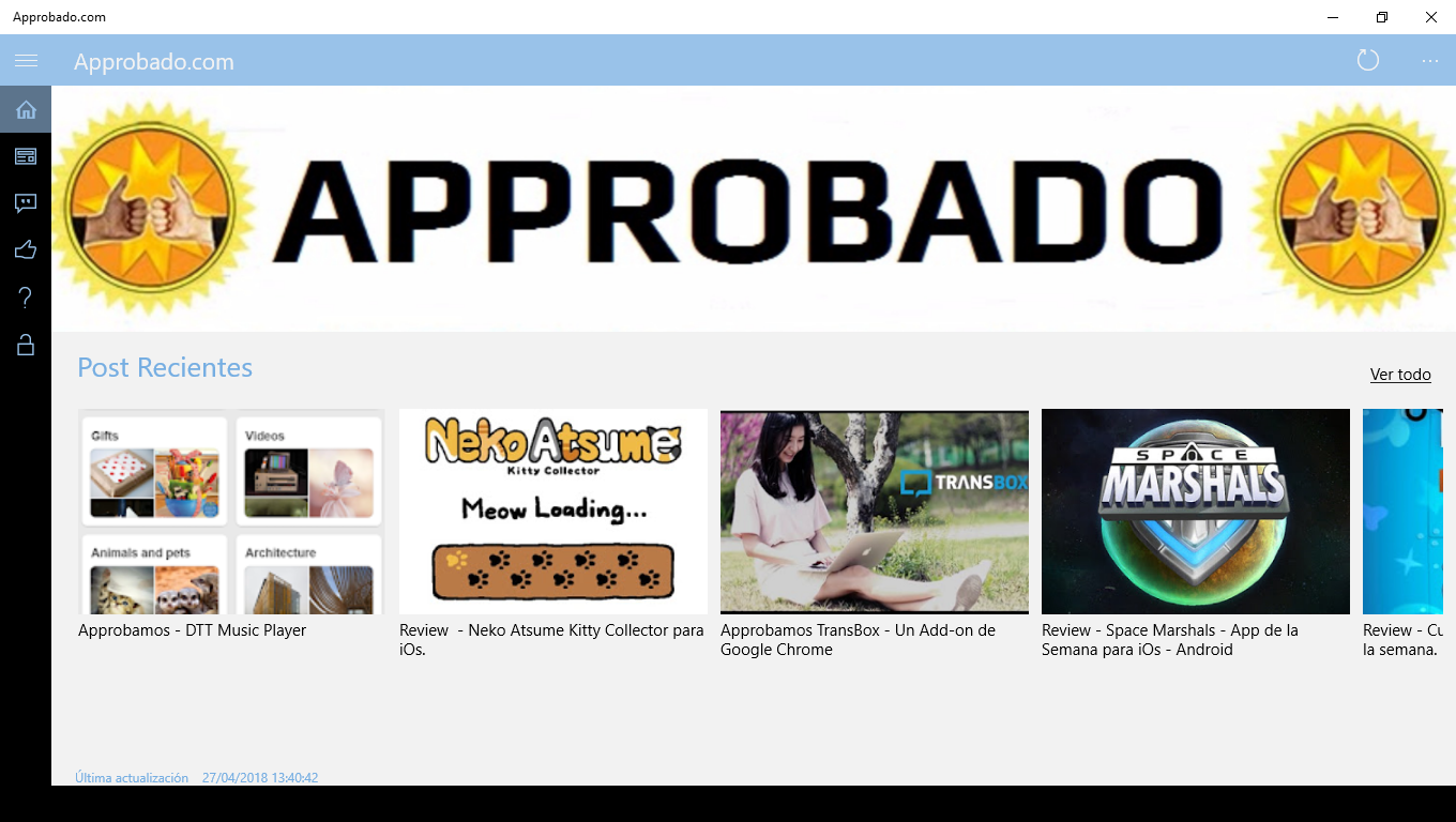 Approbado Main Screen